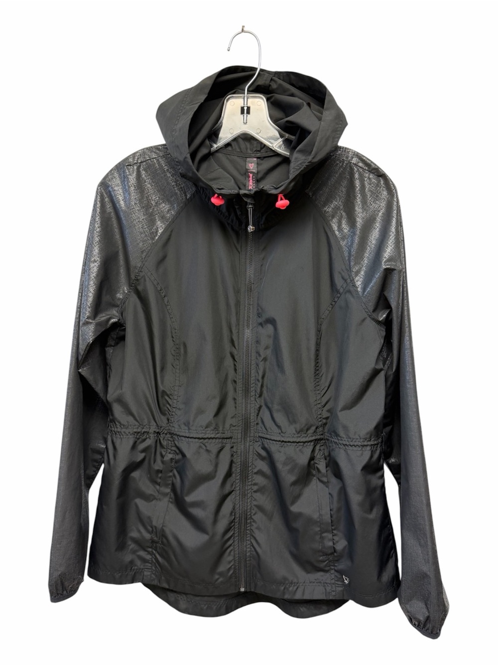 Betsy Johnson Black Hooded Rain Jacket/Windbreaker Size S